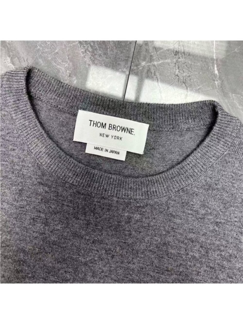 THOM BROWNE Four-Stripe Summer Knit Sweater, Crew Neck, Short Sleeve, Women's - Picture 3 of 9